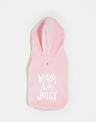 Juicy Couture - Sweat à capuche pour chien en velours avec inscription Viva la Juicy » - Rose