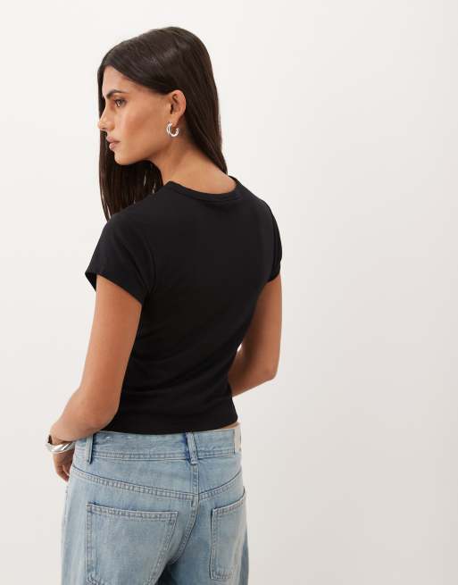 Juicy Couture T-shirt baby con logo in strass nera, 4 di 4