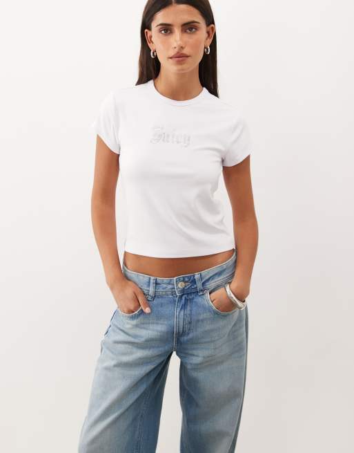 Juicy Couture t-shirt bébé à logo strass blanc, 2 de 4