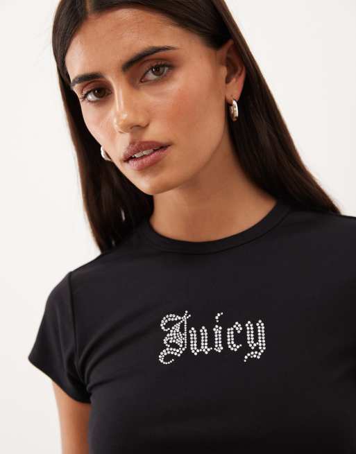 Juicy Couture t-shirt bébé à logo strass noir, 3 de 4
