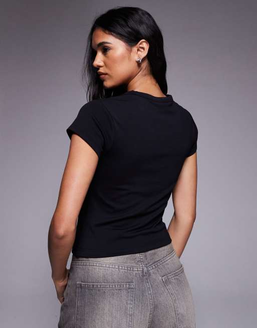 Juicy Couture - T-shirt raccourci avec logo à strass - Noir, 4 de 4