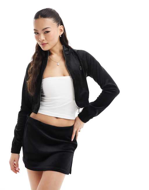 Juicy Couture Tasha classic velour tracktop in black