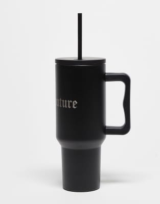 Juicy Couture - Tasse in Schwarz mit Strohhalm