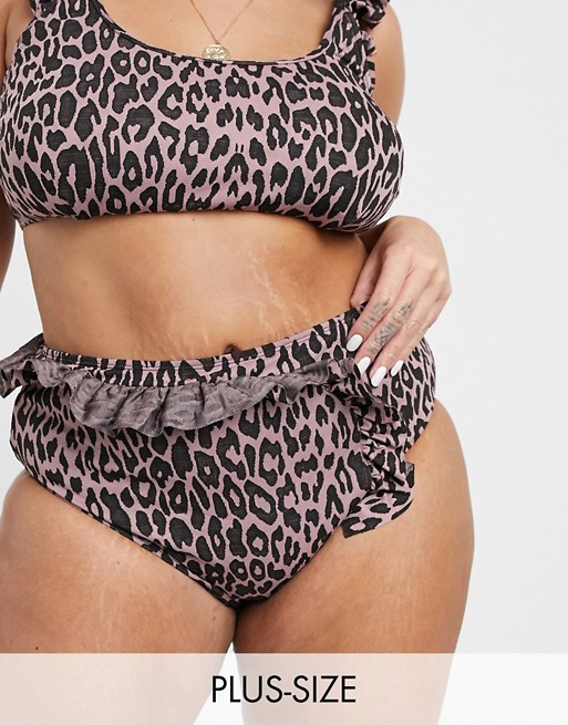 Juicy Couture textured leopard high waist bikini bottoms