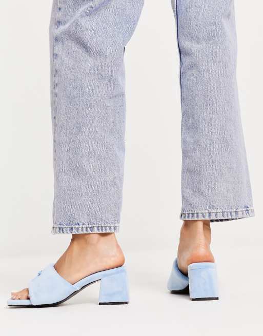 Juicy Couture Tilly velour mules in powder blue | ASOS