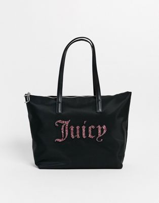 Juicy Couture - Tote met logo in zwart met glitter