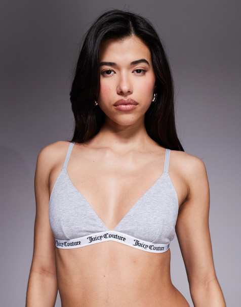 Juicy Couture - Triangel bh met logoband in lichtgrijs - view 1