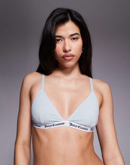 Juicy Couture - Triangel bralette met logoband in grijs, 4 van 4