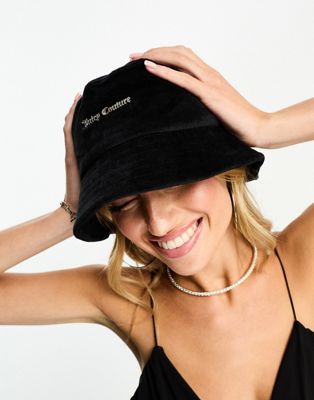 Juicy Couture velour bucket hat in black