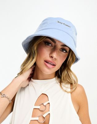 Juicy Couture velour bucket hat in pale blue