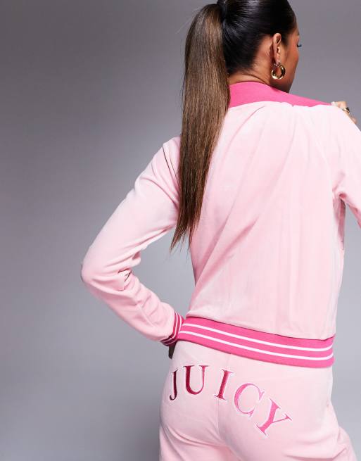 Pink velour sweatshirt clearance