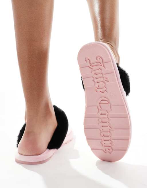 Fuzzy Slippers Juicy Couture Fur Slippers JUICY COUTURE Women's