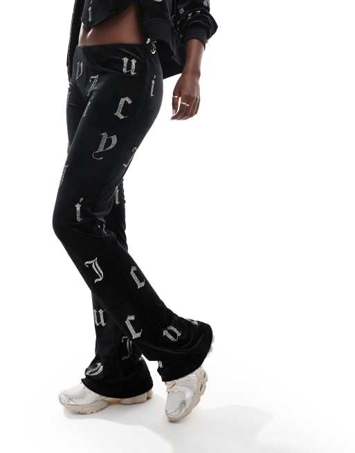 Juicy Couture velour monogram pants in black (part of a set) , 5 of 5
