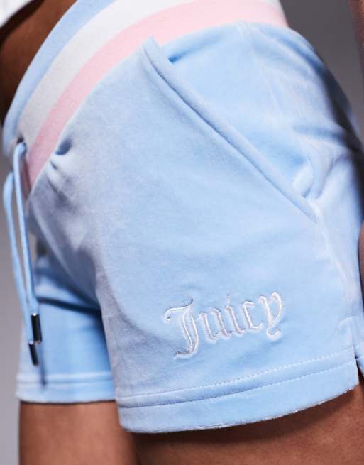 Juicy Couture velour shorts in baby blue, 5 of 5