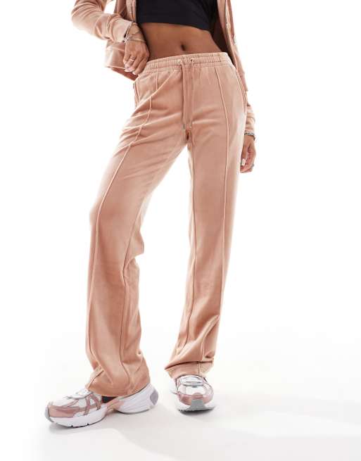 Juicy Couture velour straight leg joggers co ord in coffee ASOS