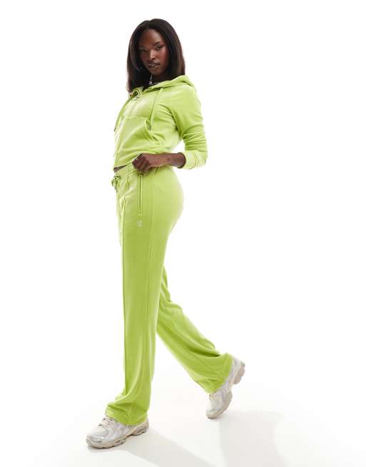 Lime green velour tracksuit on sale