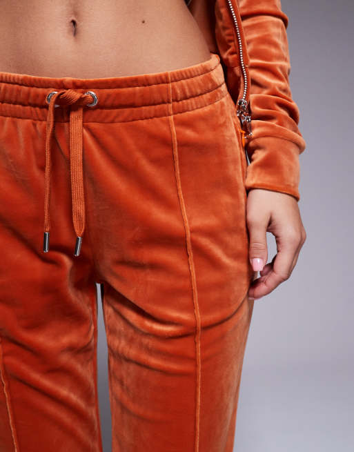 Juicy Couture velour straight leg joggers exclusive to ASOS co-ord in rust