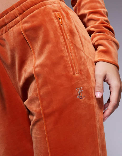 Juicy Couture velour straight leg joggers exclusive to ASOS co-ord in rust