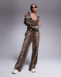 [Juicy Couture] Juicy Couture velour wide leg trackies in leopard print exclusive to ASOS-Brown 2XS LEOPARD