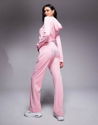 Juicy Couture - Velours-Jogginghose in Rosa mit Strass-Logo, Kombiteil