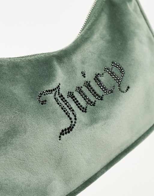 Juicy Couture - Velours schoudertas in donkergroen, 4 van 4