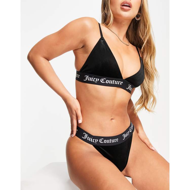 Juicy Couture velvet briefs with logo in black part of a set ASOS