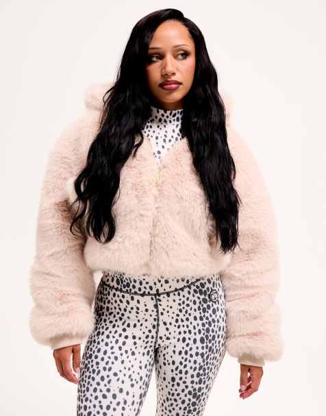 Juicy Couture - Veste zippée avec capuche en fausse fourrure - Blanc - view 1