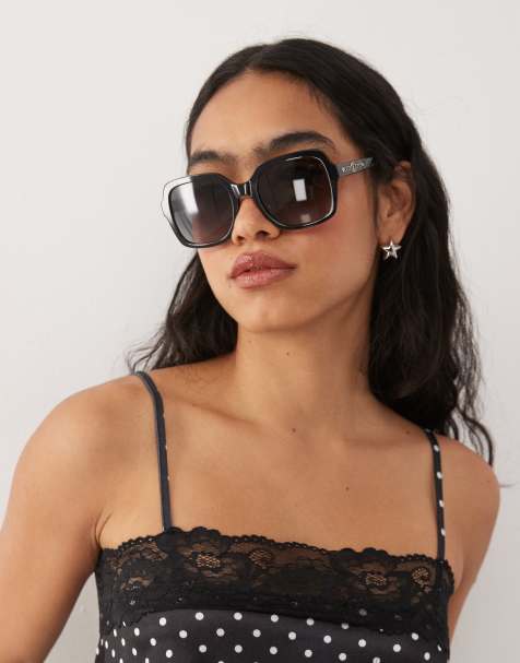 Juicy Couture - Vierkante zonnebril in zwarte glitter - view 1