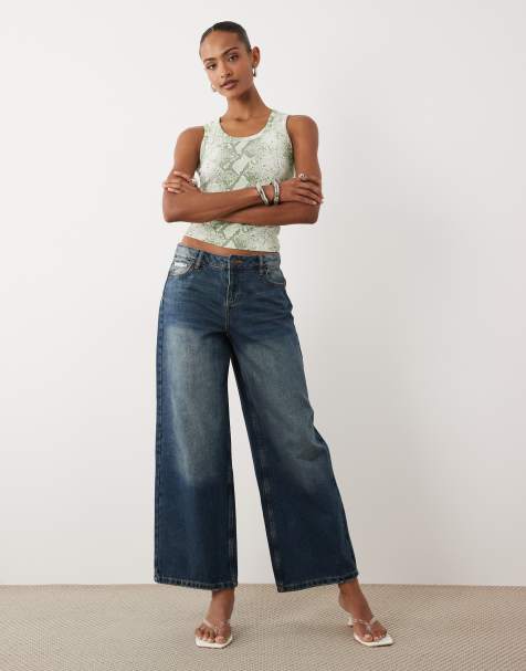 Juicy Couture – Vintageblå, tvättade jeans med vida ben, medelhög midja och broderad emblemlogga - view 1
