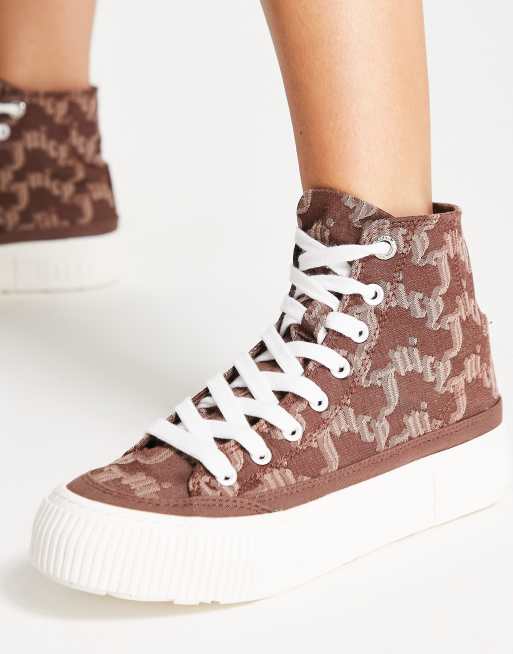 Juicy Couture Violet monogram high top sneakers in brown