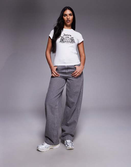 Juicy Couture – Vit, liten t-shirt med hundemblemlogga, 2 av 4