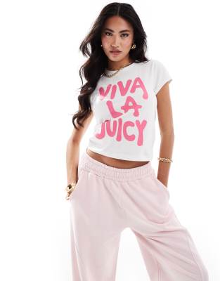 Juicy Couture Viva La Juicy baby tee in white | ASOS