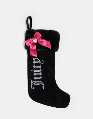 Juicy Couture - Weihnachtsstrumpf aus Velours in Schwarz