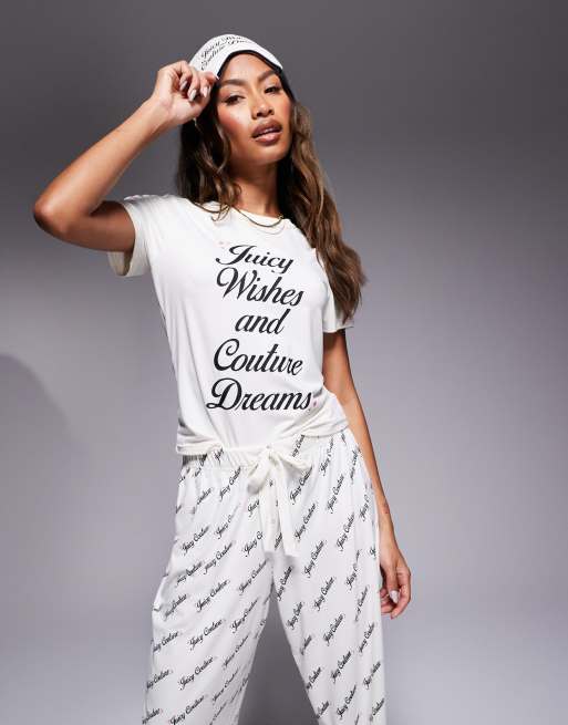 Juicy Couture Wishes and Dreams pyjama set in cream ASOS