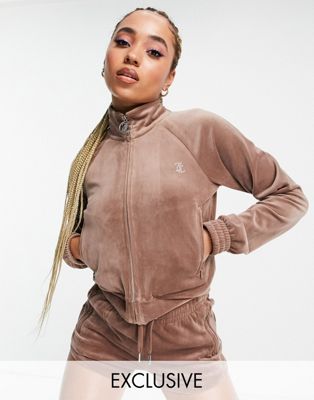 Juicy Couture X ASOS co-ord classic track jacket in brown