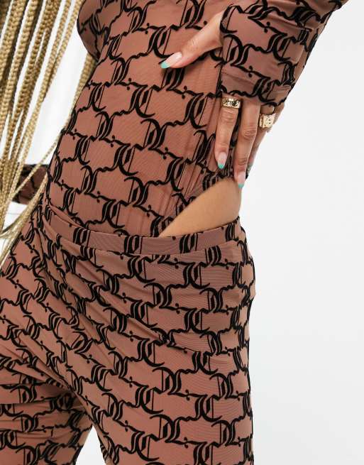 Juicy Couture X ASOS co-ord monogram mesh pants in black, 3 of 4
