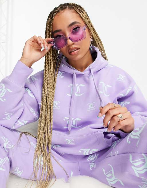 Juicy Couture X ASOS co ord oversized logo hoodie in lilac