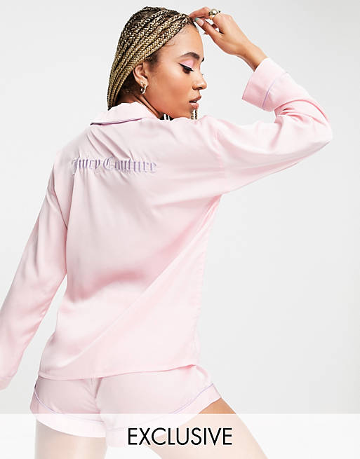  Juicy Couture X satin pyjama short in pink 