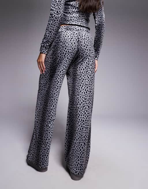 Juicy Couture x  ASOS exclusive co-ord track pants tonal cheetah black, 4 of 5