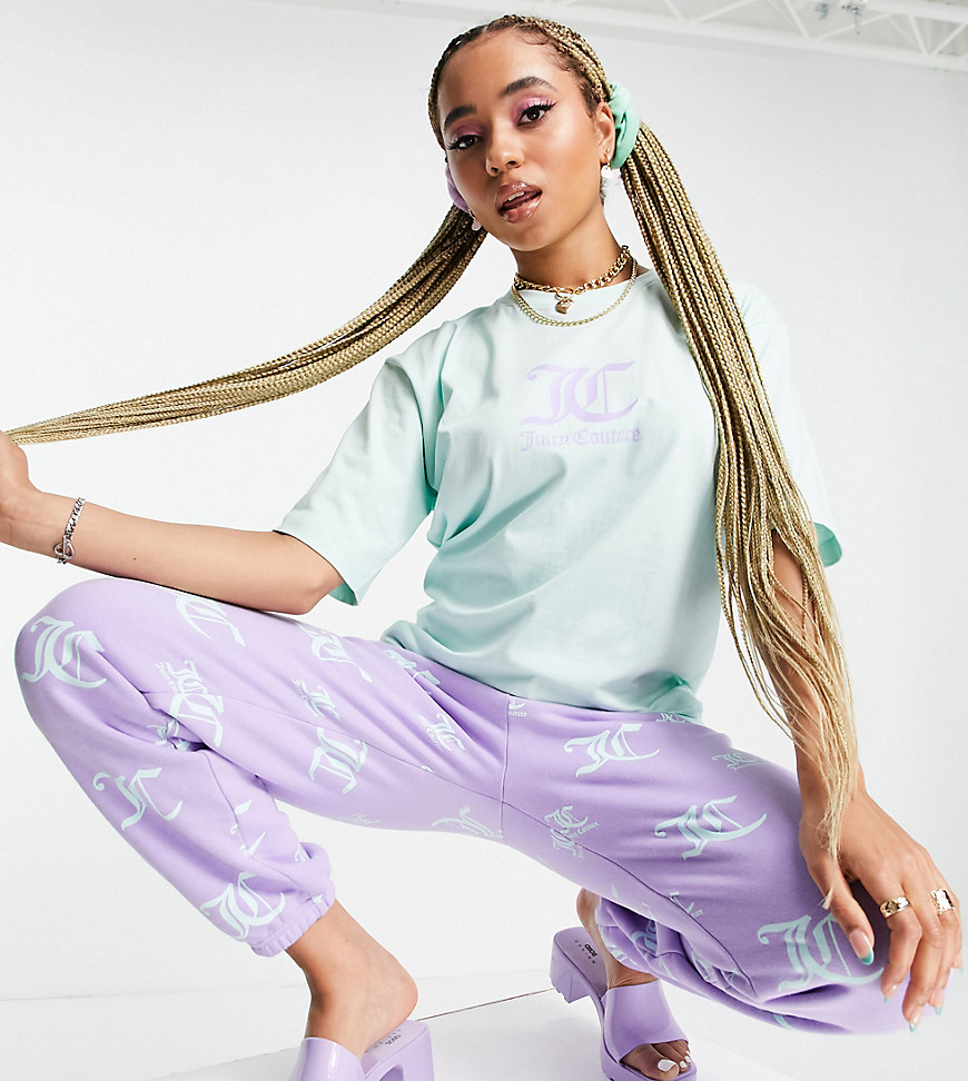 Juicy Couture X ASOS oversized tee with logo in mint green