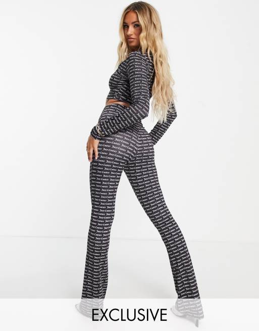 Juicy Couture x ASOS - Tætsiddende bukser med monogramprint i sort