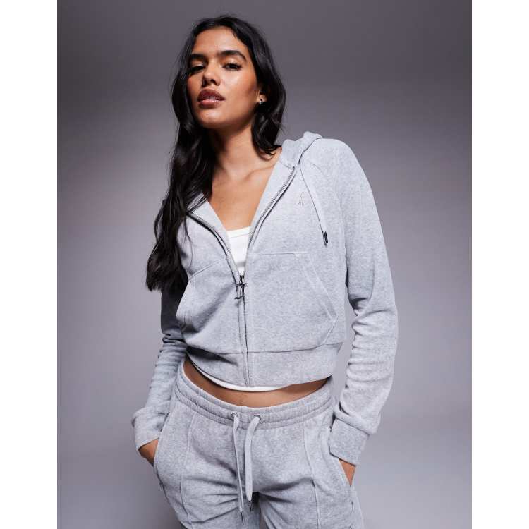Juicy Couture zip up hoodie in grey (part of a set) | ASOS