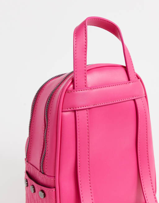 Hot pink cheap leather backpack