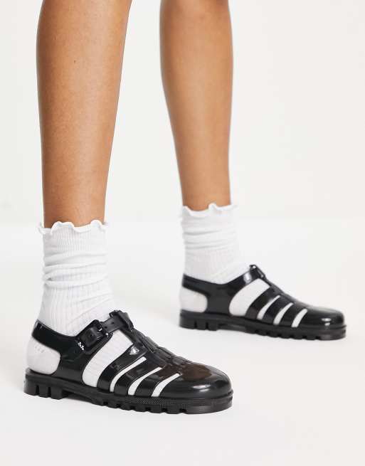 JuJu – Czarne żelowe buty na płaskiej podeszwie, 2 z 4