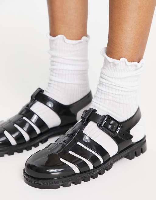 JuJu – Czarne żelowe buty na płaskiej podeszwie, 3 z 4