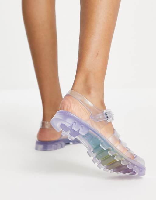 Juju Jelly flat jelly shoes in rainbow multi ASOS