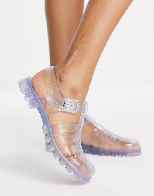 Juju jelly flat jelly shoes in rainbow multi ASOS