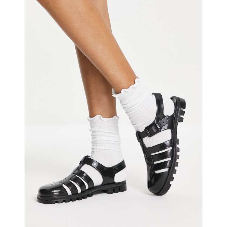 Juju jelly flat shoes in black ASOS