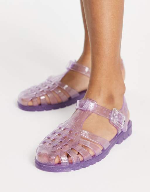 Womens glitter cheap jelly shoes