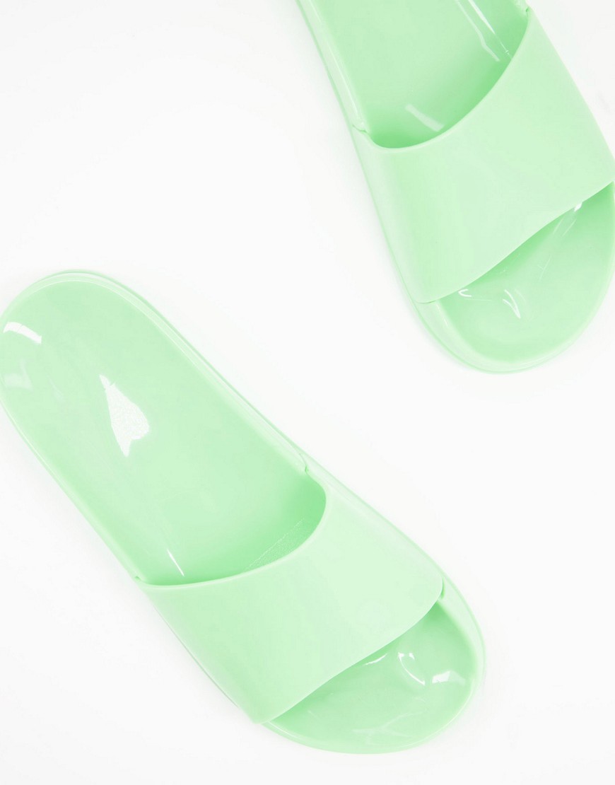 Juju jelly flat slides in bright green